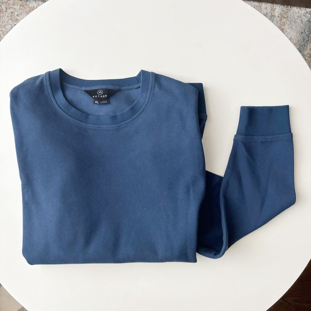 Aether Apparel Men’s Crewneck Sweatshirt Size XL Blue - Picture 2 of 8